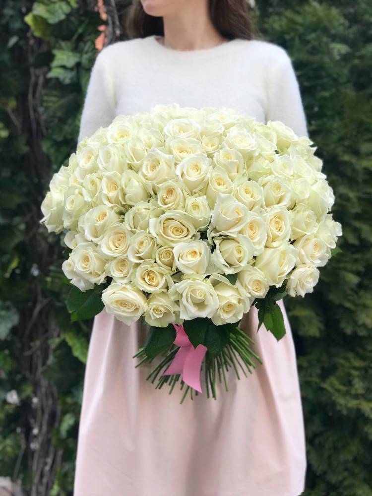 Bouquet of 101 White Roses
